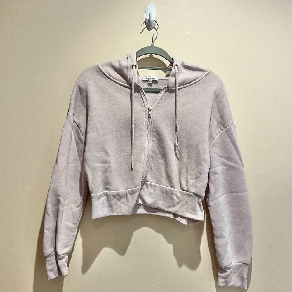 Cropped zip up sweatshirt